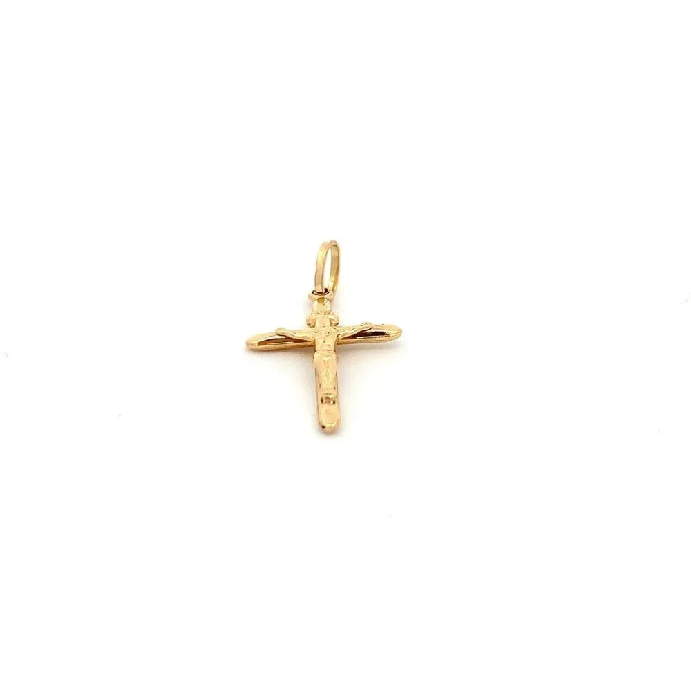 18K Yellow Gold Pendant Cross Jesus Christ 1.20 grams - Picture 9 of 13